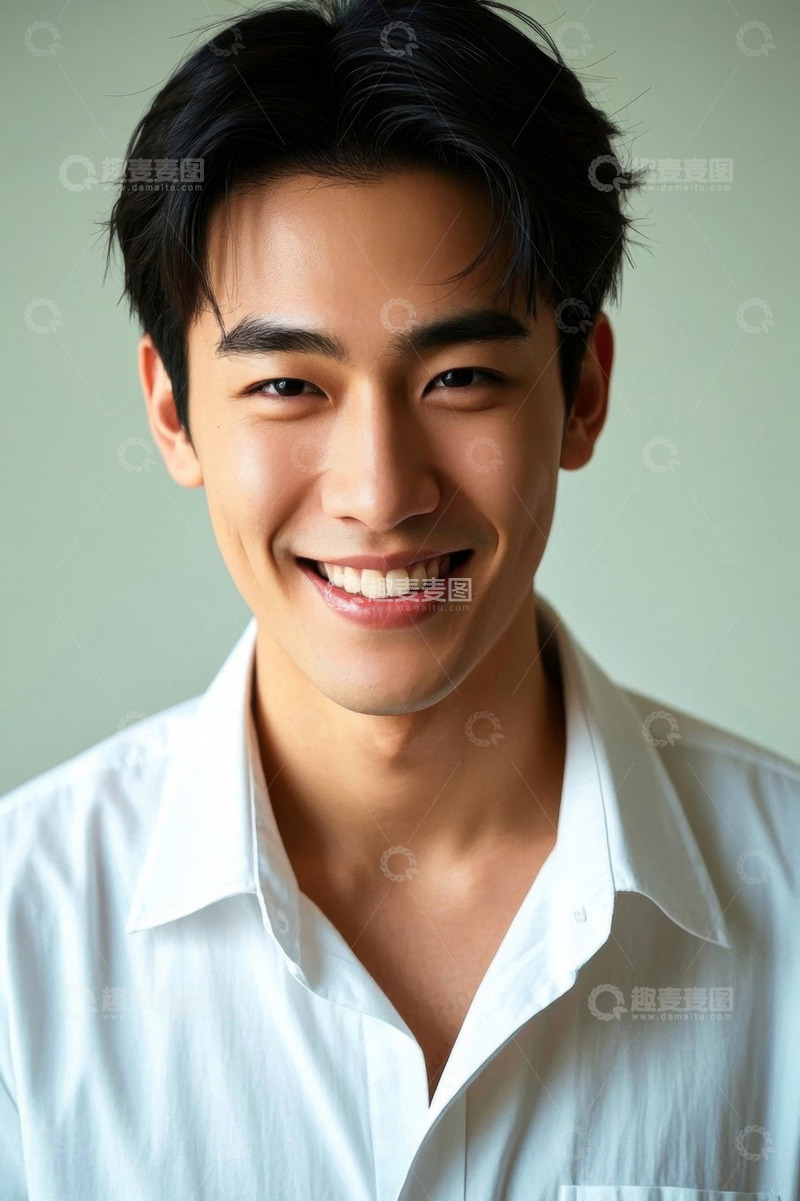 高清大图下载【趣麦麦图】笑容灿烂的亚洲年轻男子