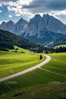 阿尔卑斯山自然风光公路美景