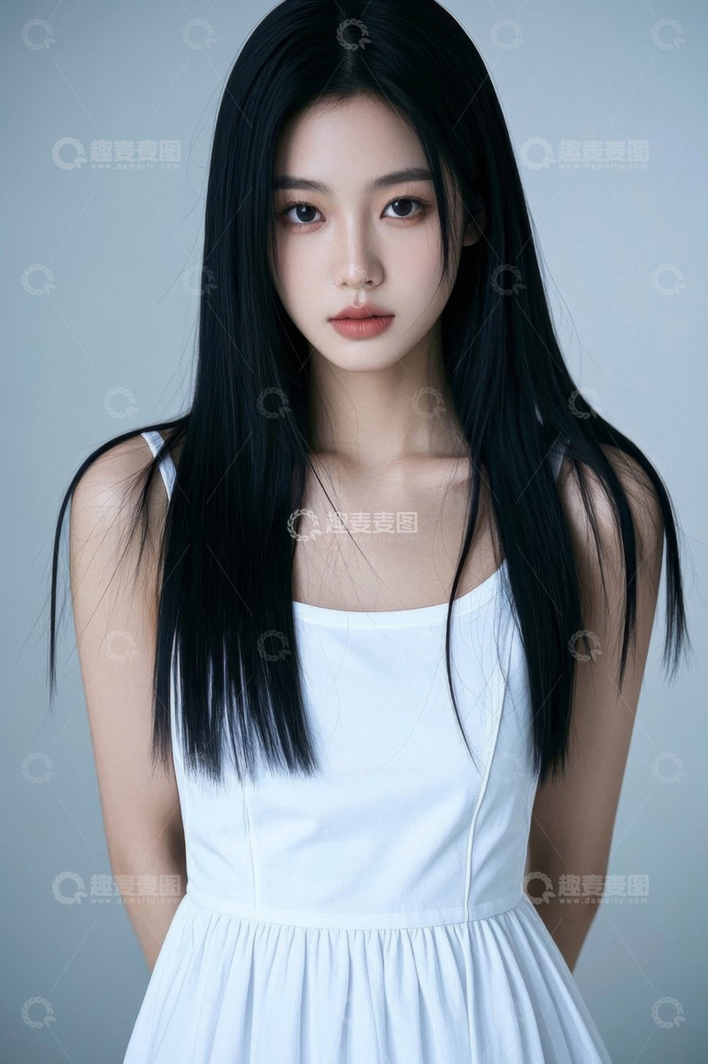 高清大图下载【趣麦麦图】清纯美女写真白色连衣裙