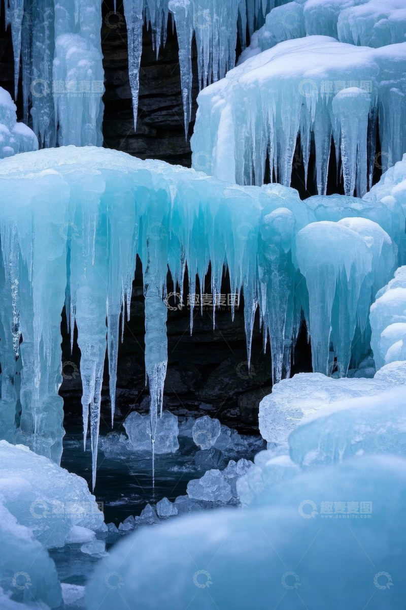 高清大图下载【趣麦麦图】冬季自然景观冰柱特写