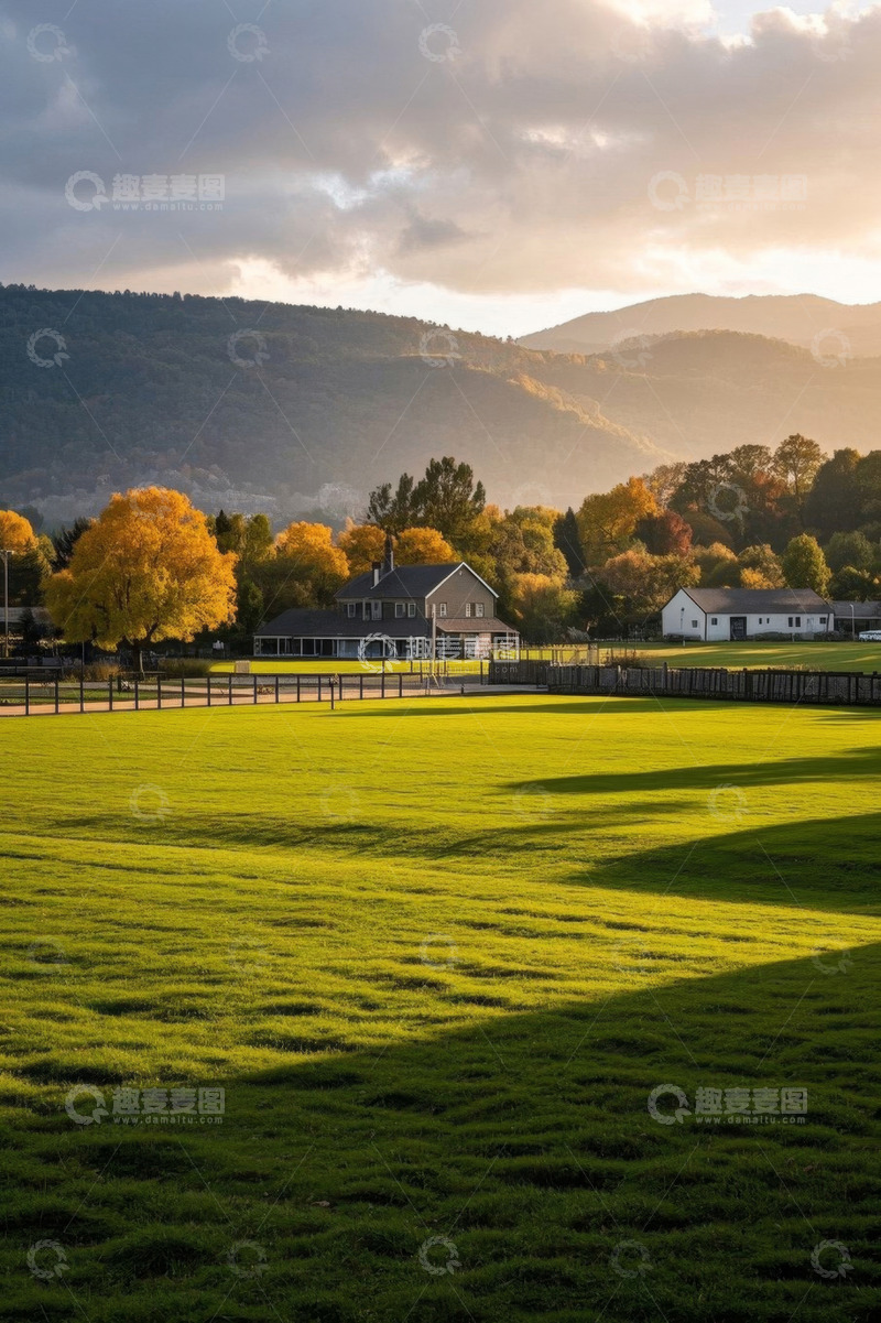 高清大图下载【趣麦麦图】秋日乡村原野与房屋风光