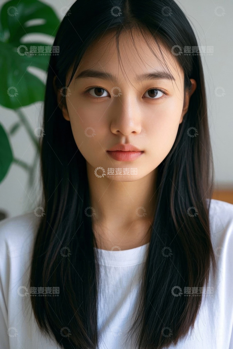 高清大图下载【趣麦麦图】亚洲女孩肖像特写自然清新