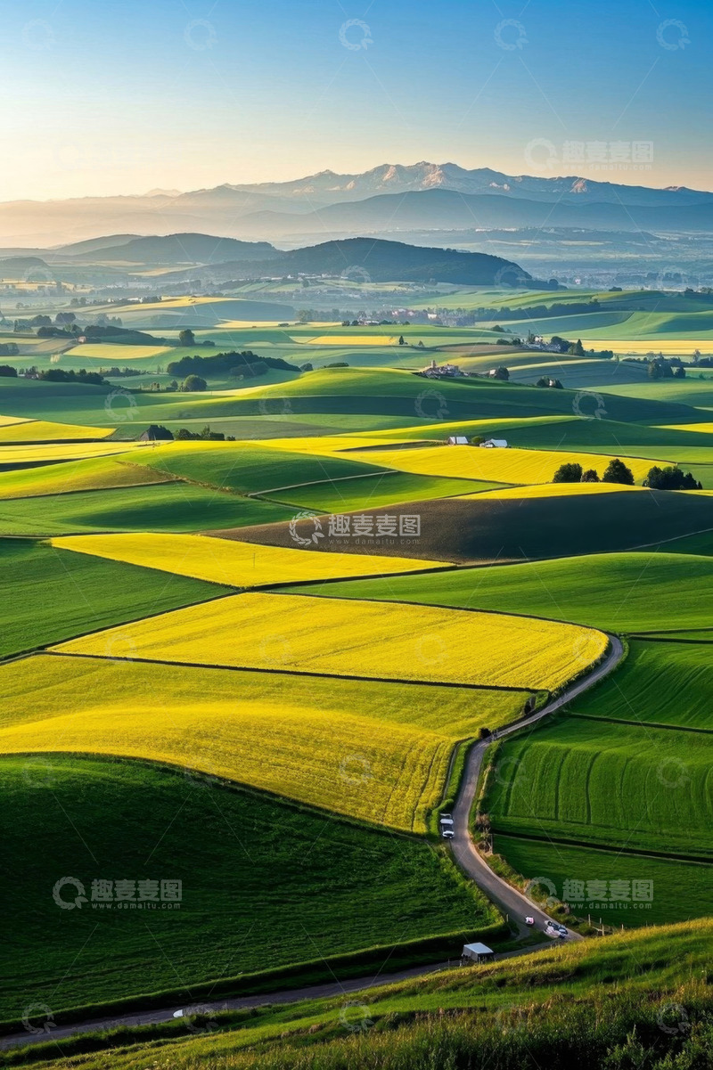 高清大图下载【趣麦麦图】田园风光丘陵田野景色