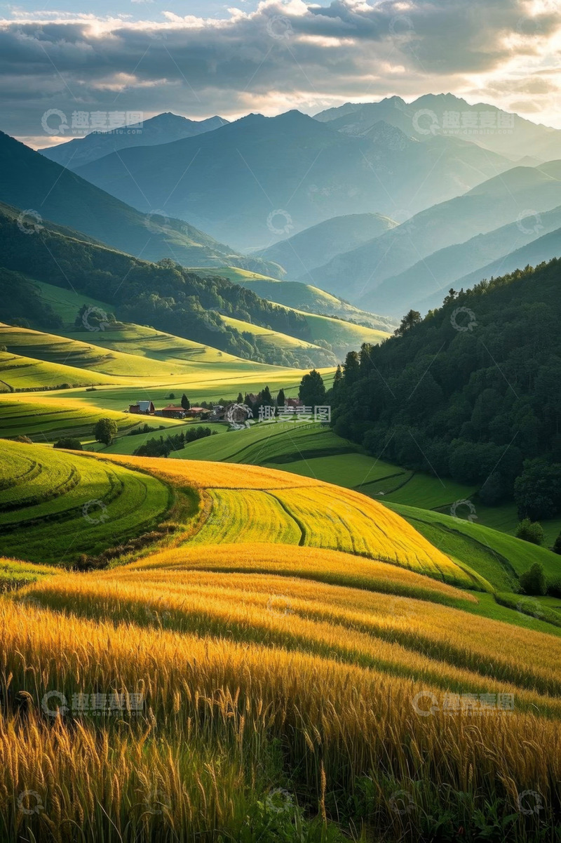 高清大图下载【趣麦麦图】山间田野田园风光景色