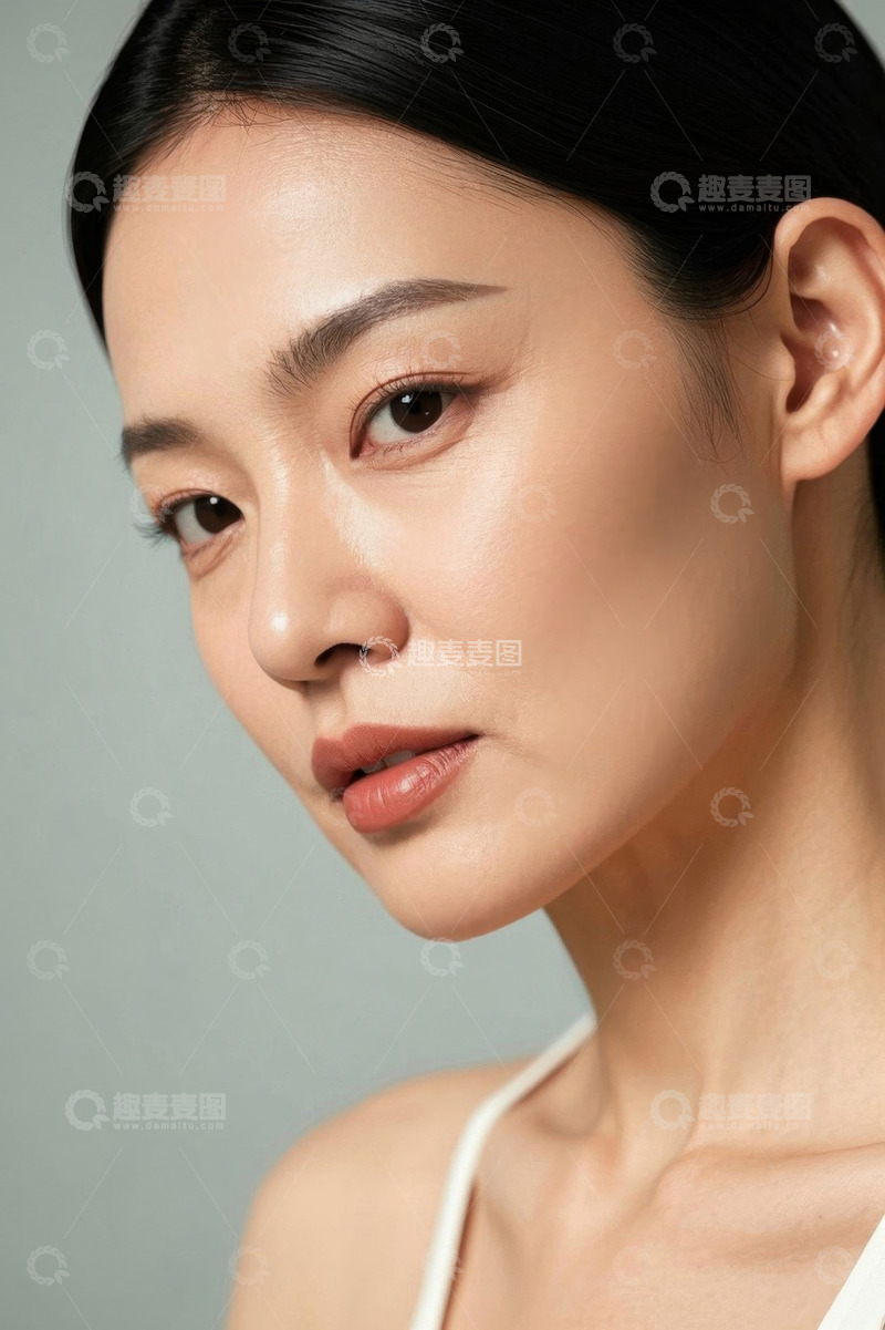 高清大图下载【趣麦麦图】亚洲女性面部特写柔美肌肤