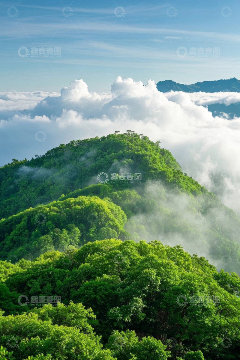 高清大图下载【趣麦麦图】青山云海自然风光全景