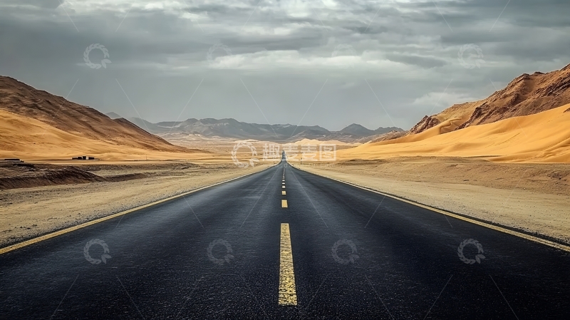 高清大图下载【趣麦麦图】荒漠公路风光摄影