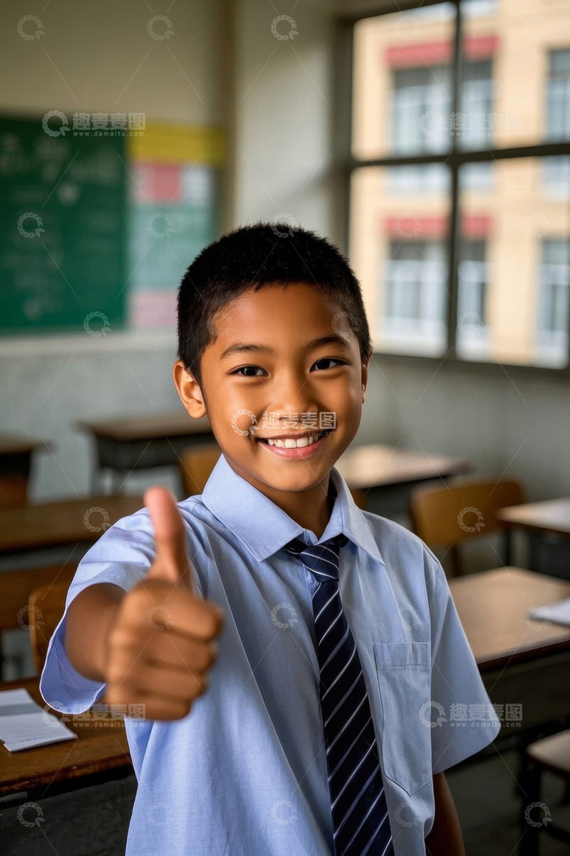 高清大图下载【趣麦麦图】小学生课堂点赞学习好