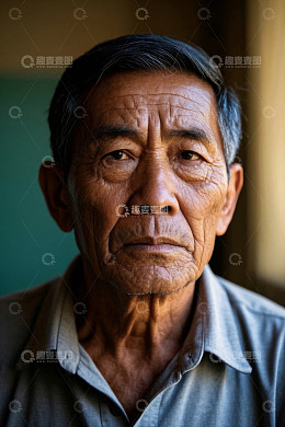 饱经风霜的老年男子肖像