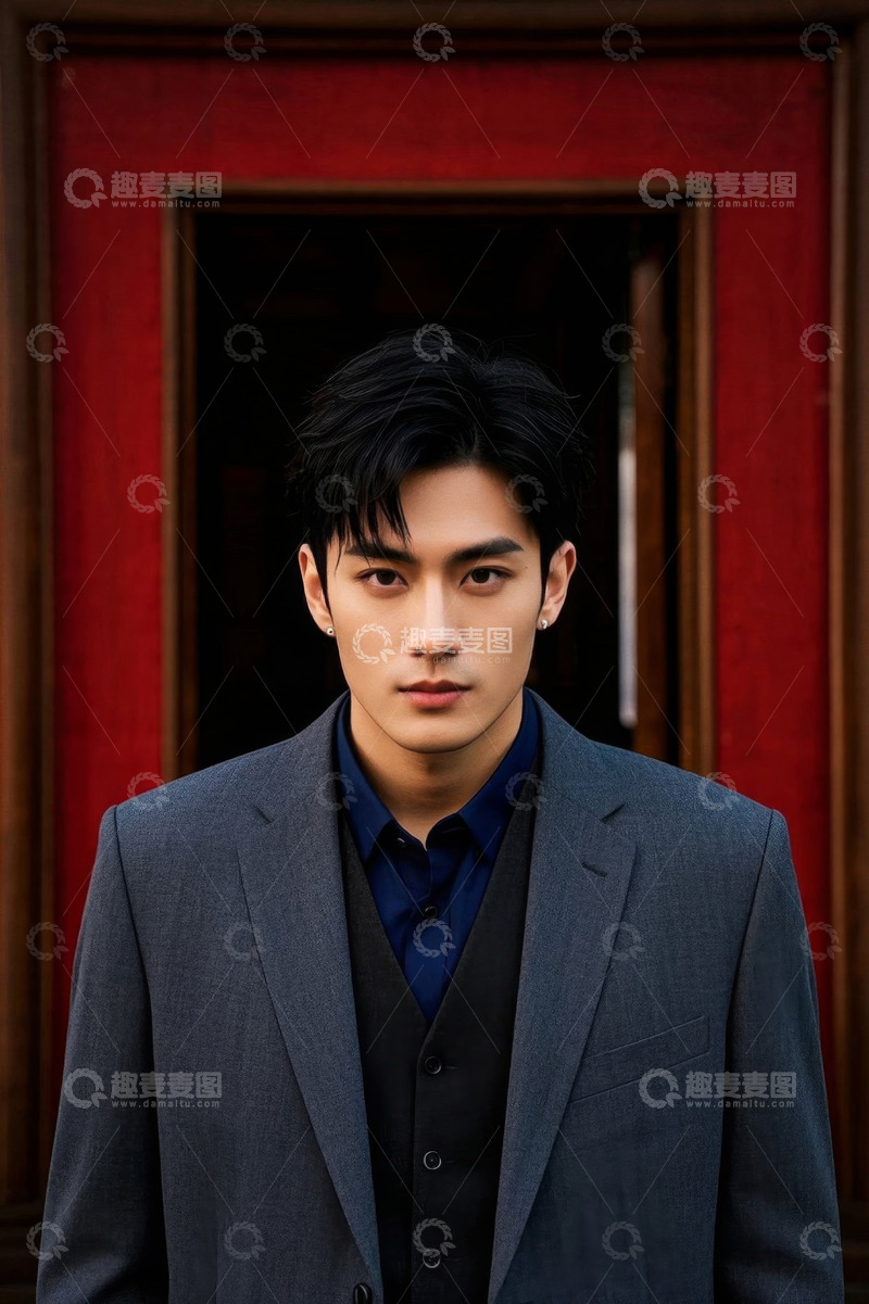 高清大图下载【趣麦麦图】西装革履的年轻男子肖像写真