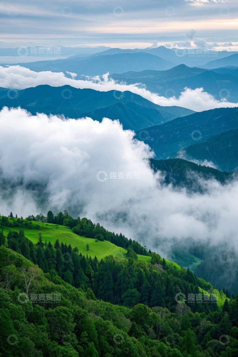 高清大图下载【趣麦麦图】山峦云海森林自然景观