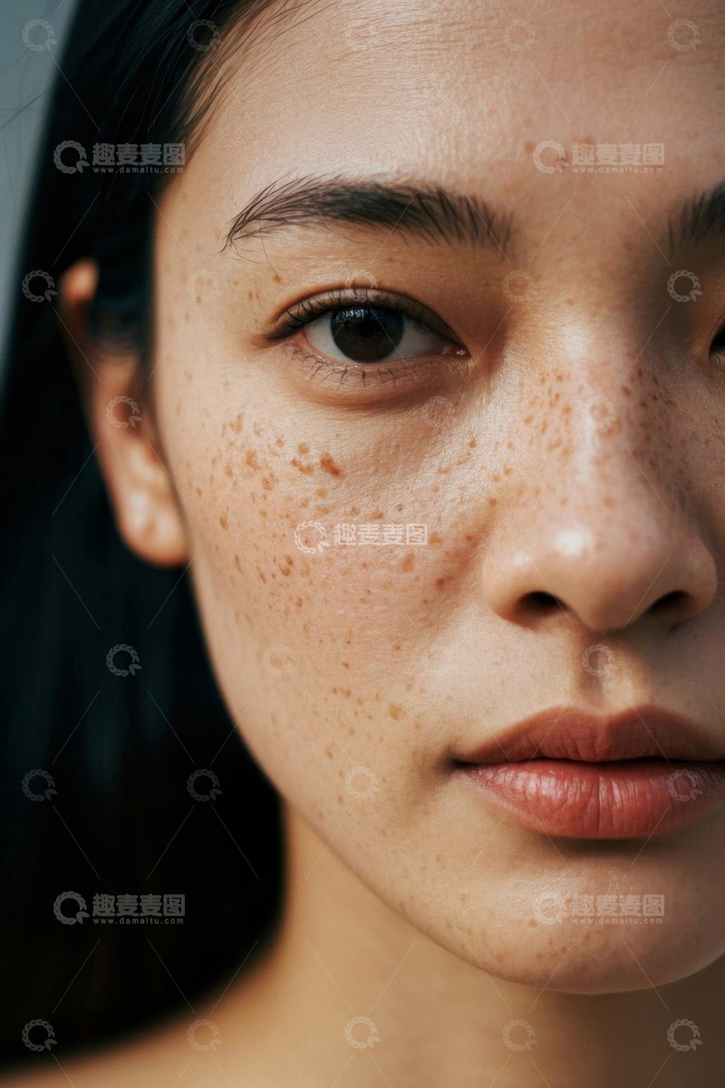 高清大图下载【趣麦麦图】亚洲女性面部特写镜头