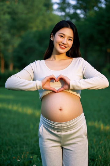 "孕妇户外公园孕期写真