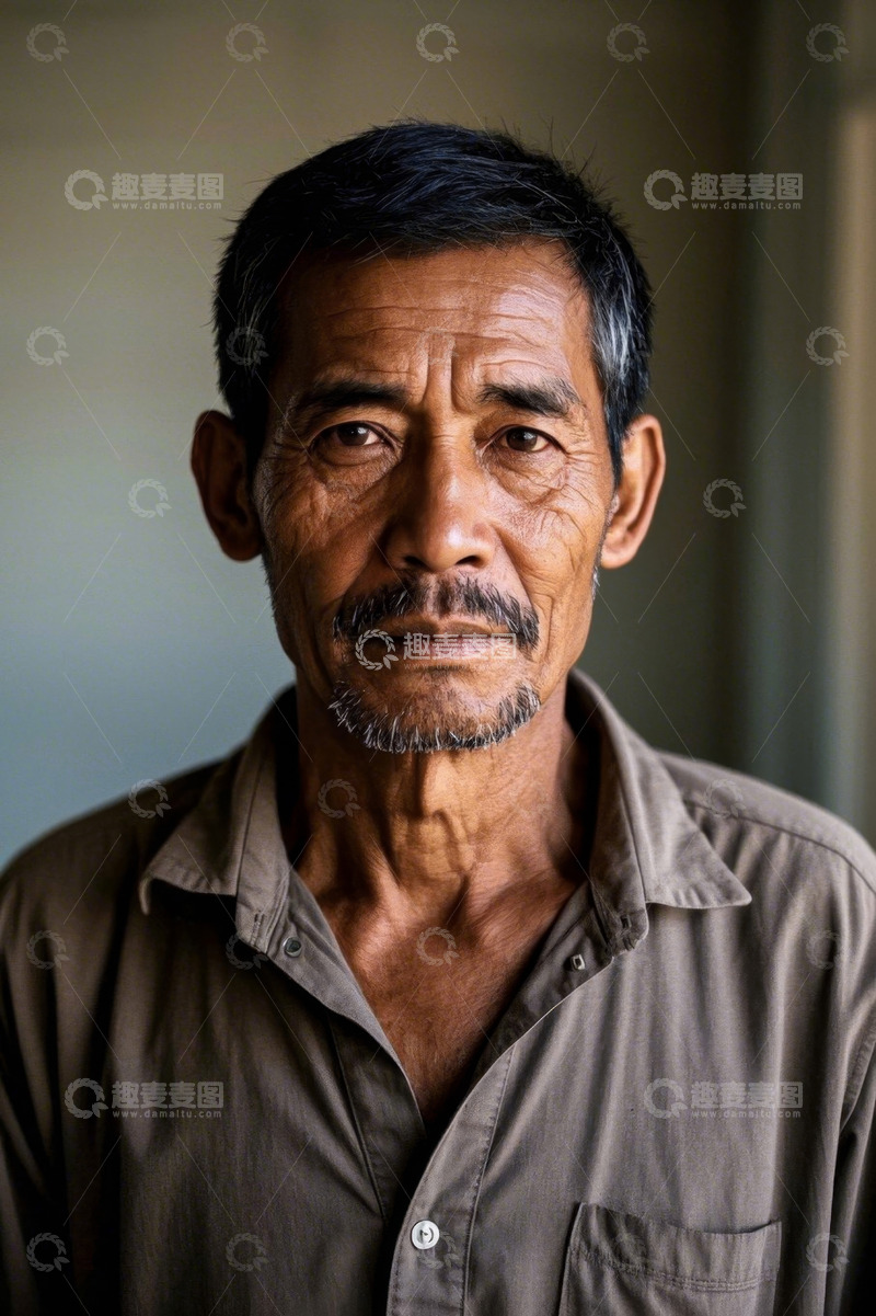 高清大图下载【趣麦麦图】一位年迈亚洲男子肖像