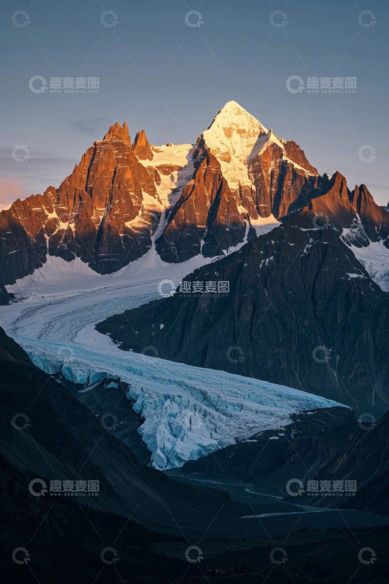 高清大图下载【趣麦麦图】雪山冰川壮丽自然景观