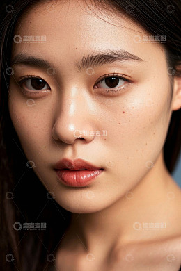 亚洲女性特写肖像照片