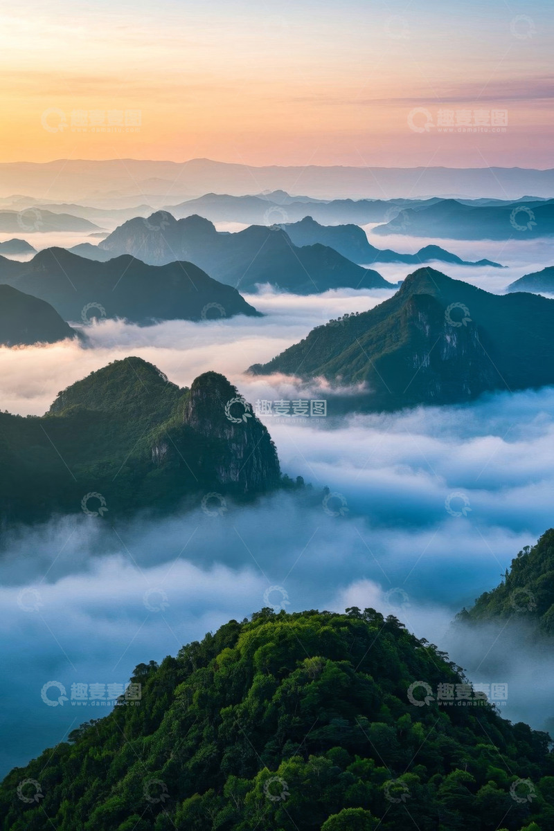 高清大图下载【趣麦麦图】山峦云海日出自然景观