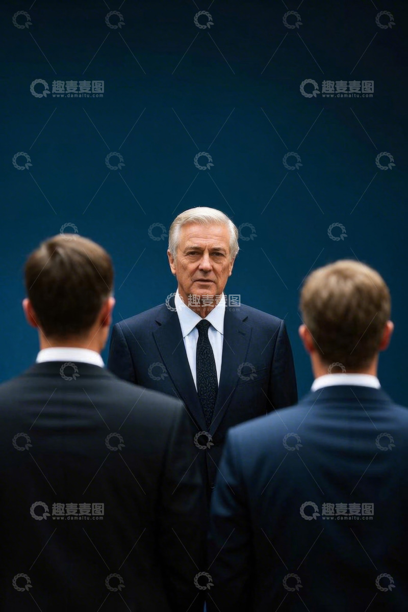 高清大图下载【趣麦麦图】身着西装的男士面对面交流