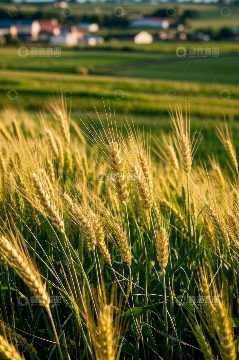 高清大图下载【趣麦麦图】田野间生长的金黄小麦