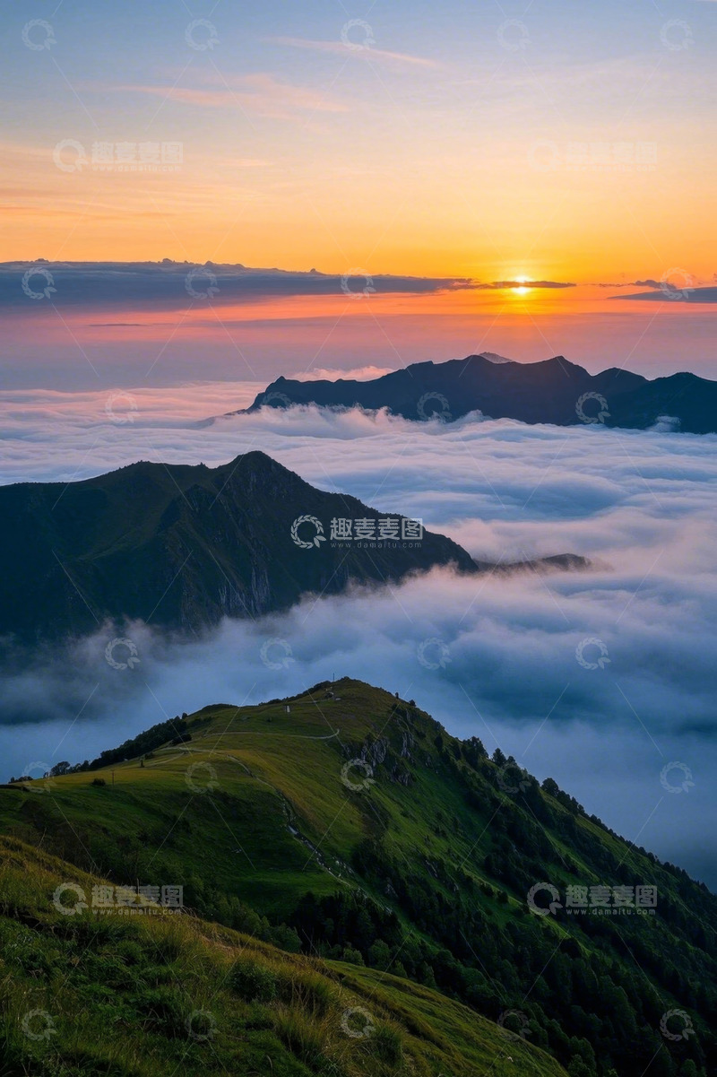 高清大图下载【趣麦麦图】山峦云海日出自然景观
