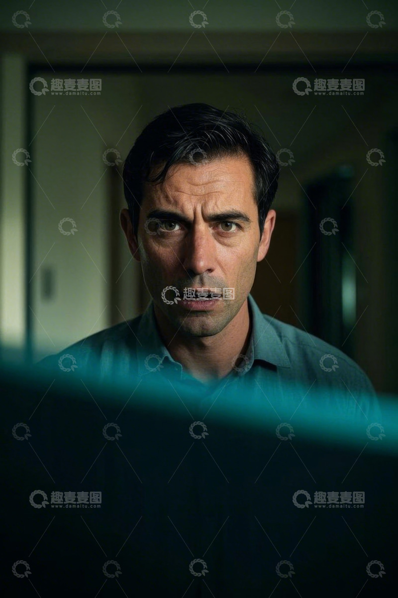 高清大图下载【趣麦麦图】表情惊讶的中年男人近景