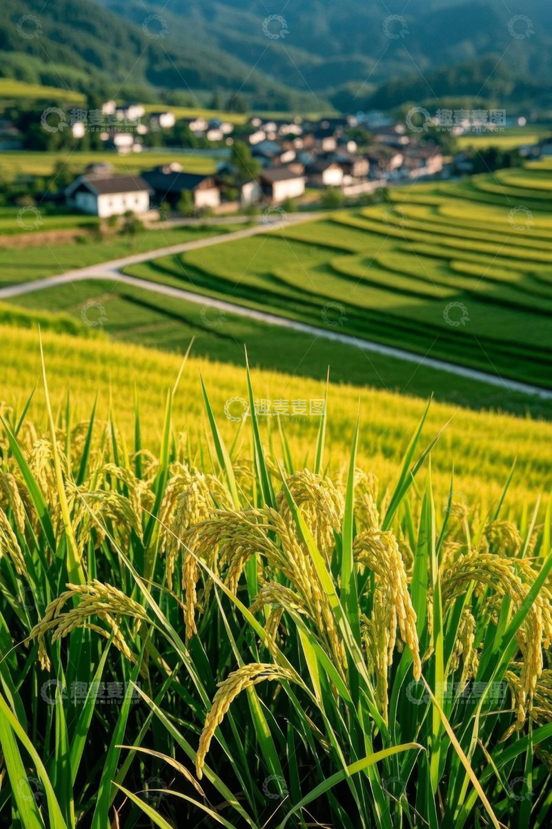 高清大图下载【趣麦麦图】乡村梯田稻田风光景色
