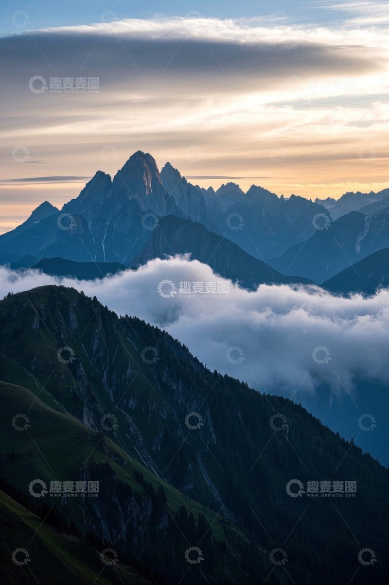 高清大图下载【趣麦麦图】山峦云海自然风光