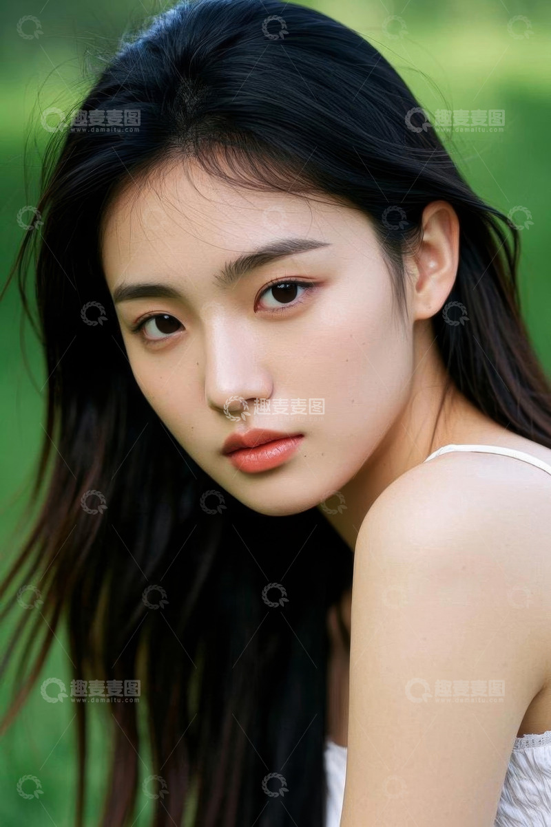 高清大图下载【趣麦麦图】户外年轻女性半身特写