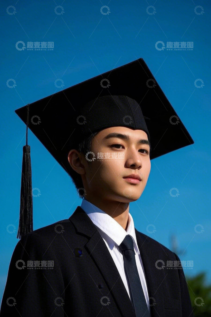 高清大图下载【趣麦麦图】戴学士帽的毕业学生