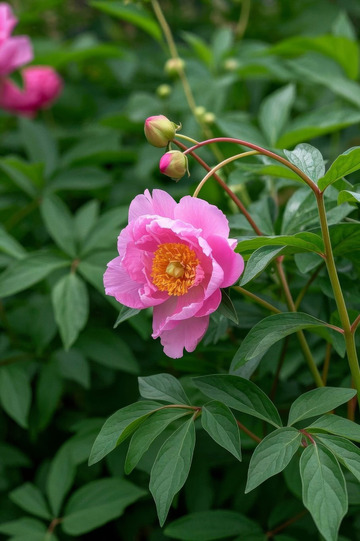 盛开的粉色芍药花