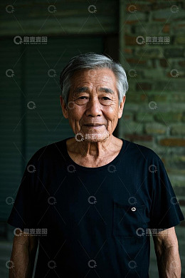 老年男性正面肖像