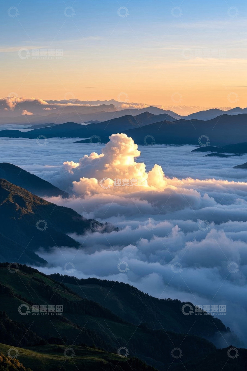 高清大图下载【趣麦麦图】山峦云海自然风光