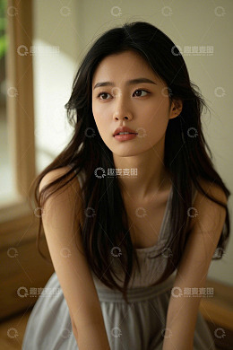 室内亚洲女性半身人像