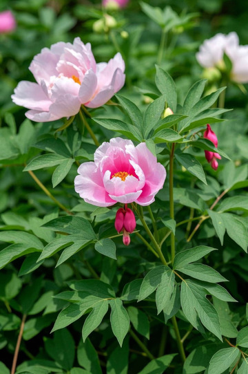 盛开的粉色牡丹花