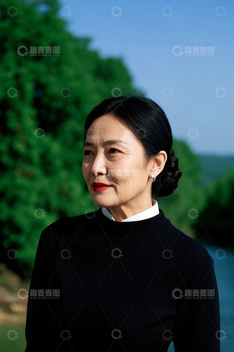 高清大图下载【趣麦麦图】户外环境中的成熟女性肖像