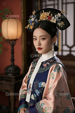 清朝古装女子端庄肖像