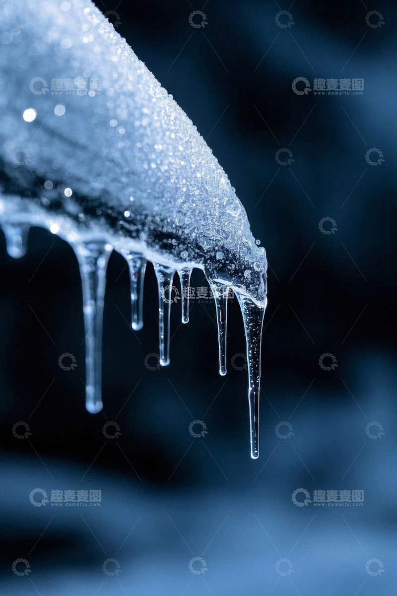 高清大图下载【趣麦麦图】微距冰柱特写
