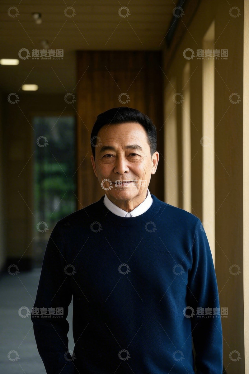 高清大图下载【趣麦麦图】中年男士室内微笑肖像