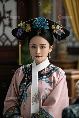 身着古装的女子端庄形象