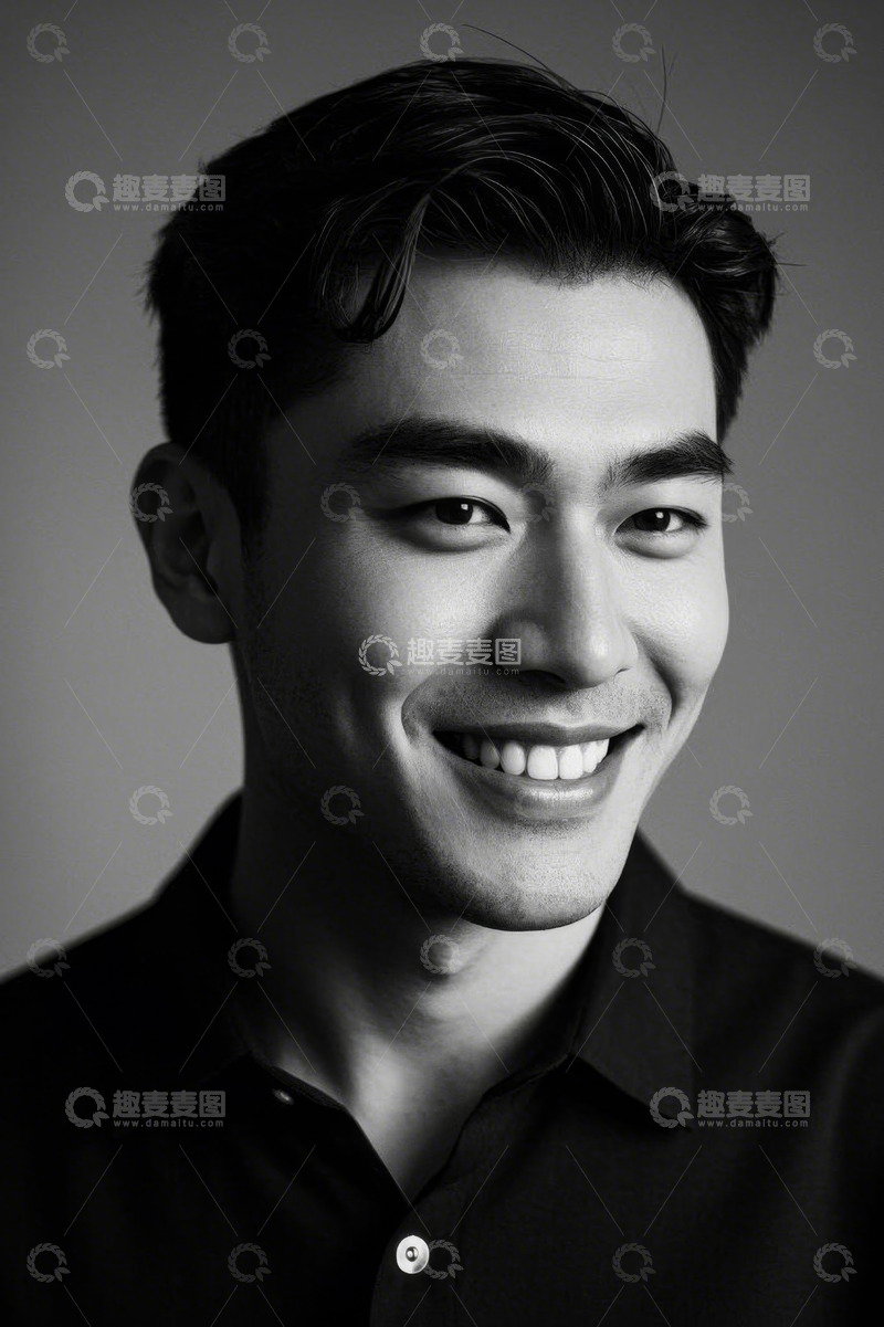 高清大图下载【趣麦麦图】微笑亚洲男性人物肖像
