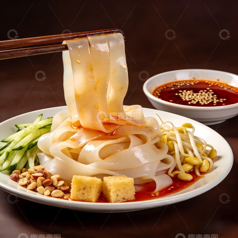 高清大图下载【趣麦麦图】筷子举起凉皮