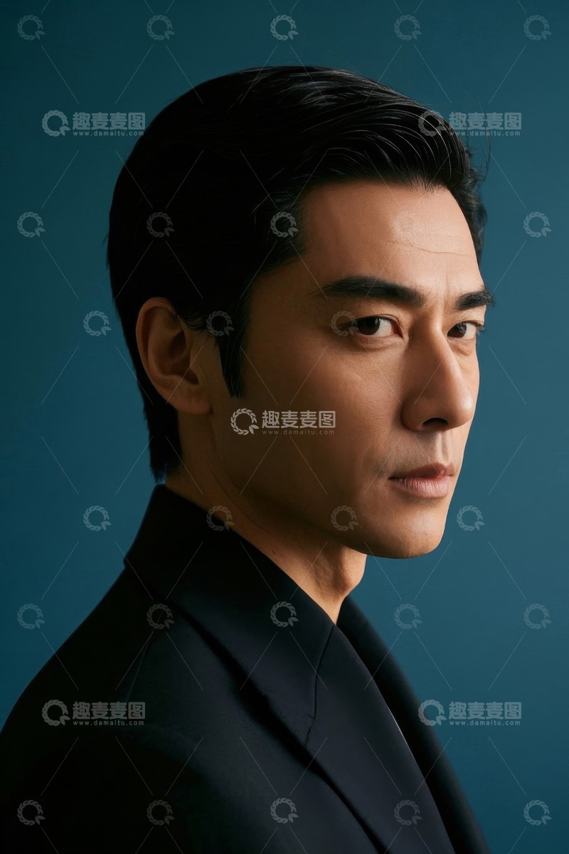 高清大图下载【趣麦麦图】西装男子侧面头像特写