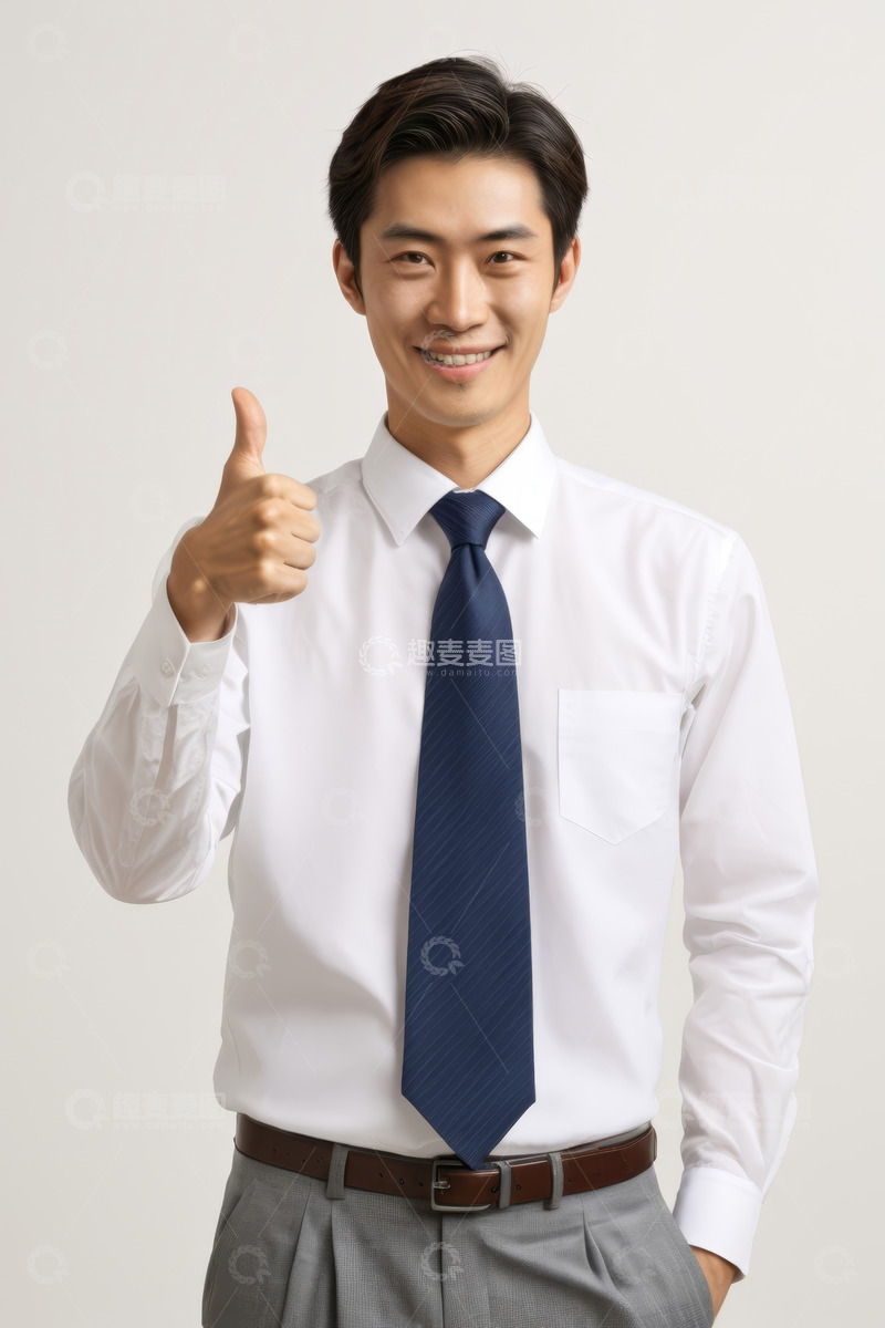 高清大图下载【趣麦麦图】商务男士竖大拇指
