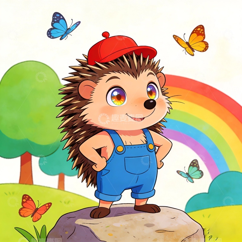 高清大图下载【趣麦麦图】一只卡通刺猬