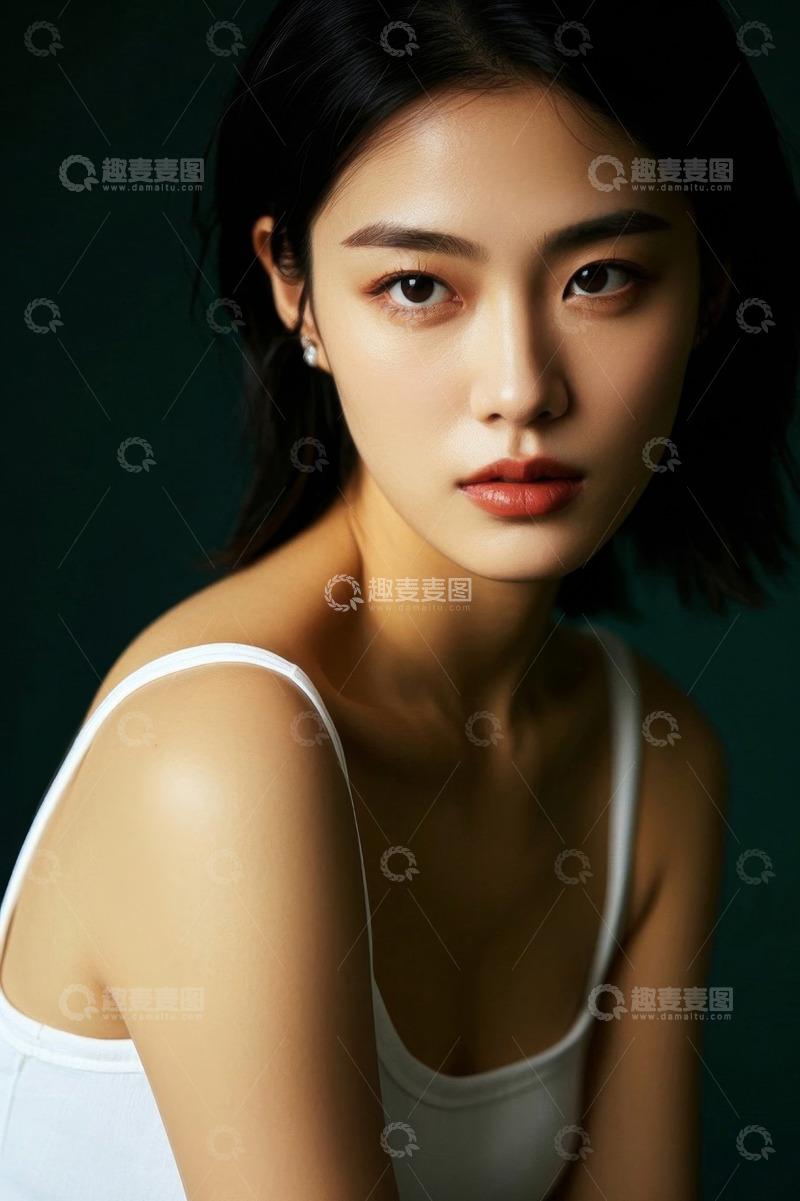 高清大图下载【趣麦麦图】年轻女性半身肖像摄影素材