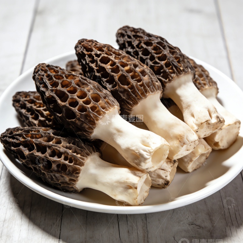 高清大图下载【趣麦麦图】一盘羊肚菌图片