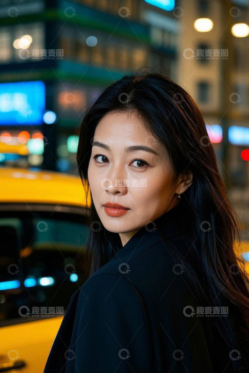 高清大图下载【趣麦麦图】城市街道上的女性肖像