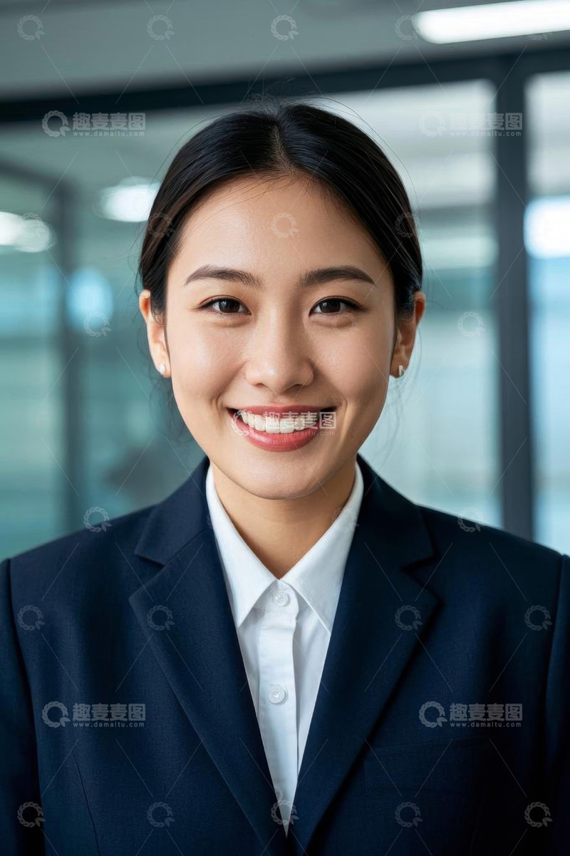 高清大图下载【趣麦麦图】微笑女商人职业形象特写