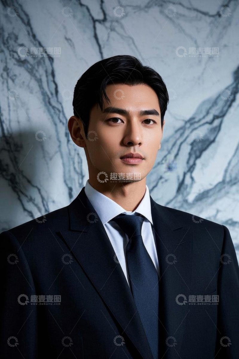 高清大图下载【趣麦麦图】穿西装男士正面肖像
