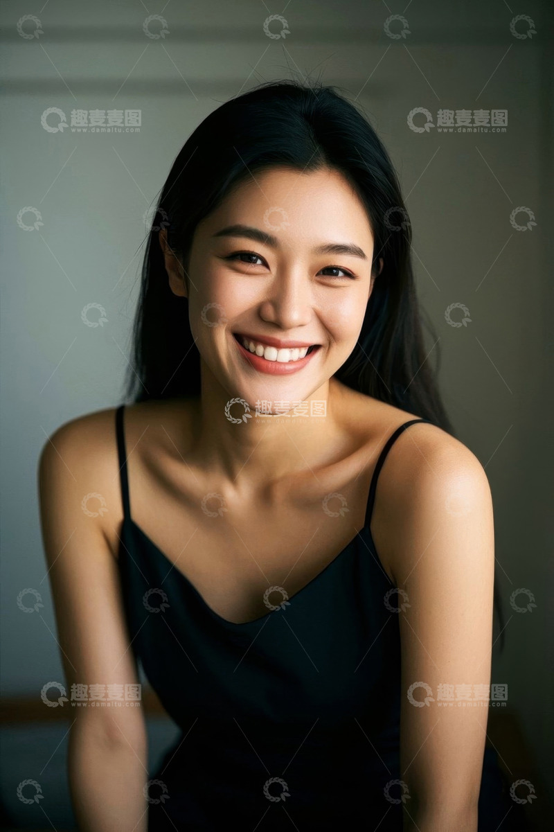 高清大图下载【趣麦麦图】微笑女性近景肖像